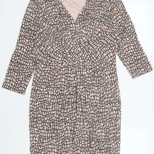Laura Ashley Pink Geometric Sheath Dress, Size 12