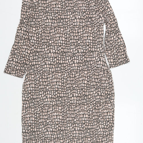 Laura Ashley Pink Geometric Sheath Dress, Size 12