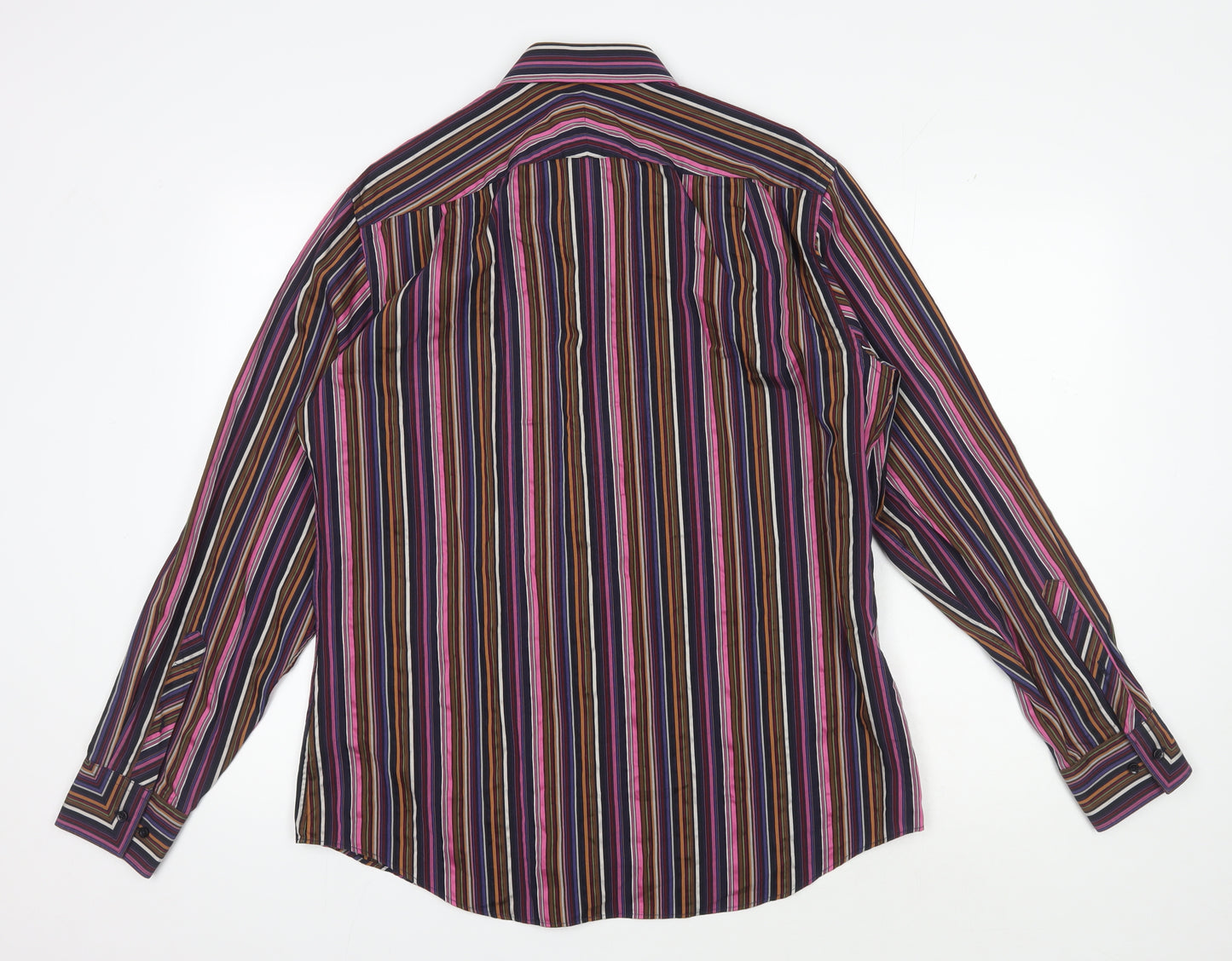 Jeff Banks Men's Multicoloured Striped Button-Up Shirt 16