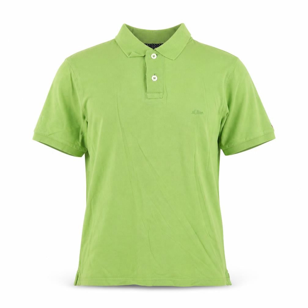 s.Oliver Men's Green Cotton Polo Shirt S