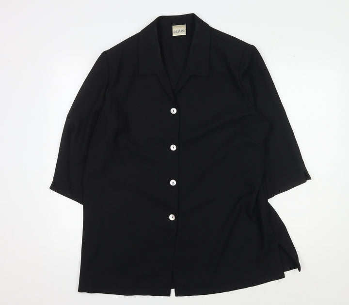 Eastex Women's Black Button-Up Shirt, Size 16