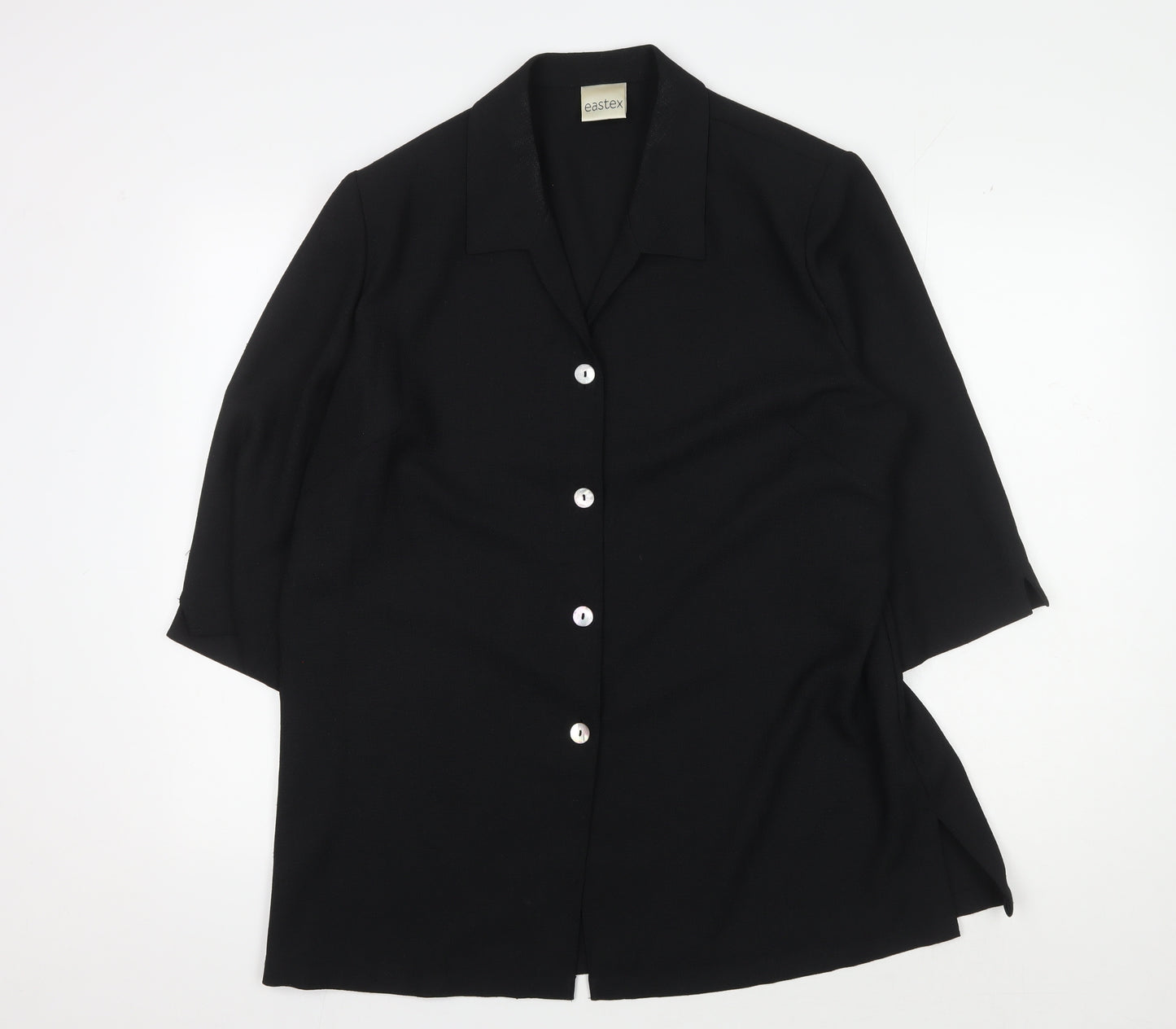 Eastex Women's Black Button-Up Shirt, Size 16