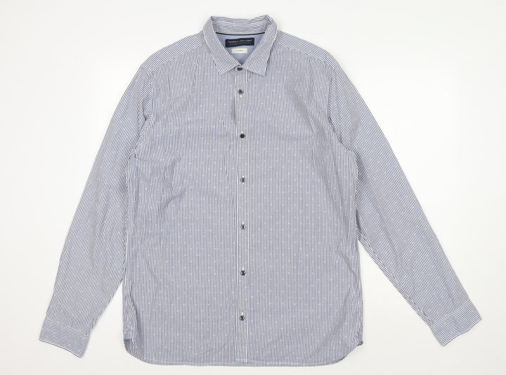 Jack & Jones Men's Blue Striped Long Sleeve Shirt XL