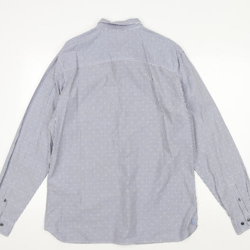 Jack & Jones Men's Blue Striped Long Sleeve Shirt XL