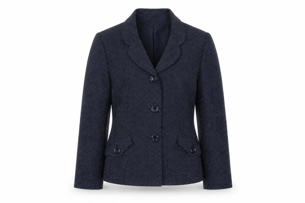Front view of Eastex Women's Black Polka Dot Jacket, size 12