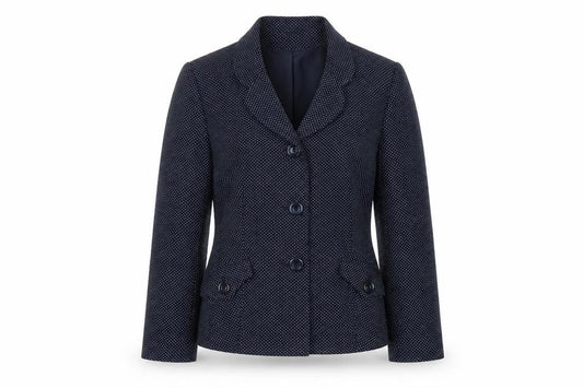 Front view of Eastex Women's Black Polka Dot Jacket, size 12