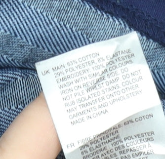 White Stuff Women’s Blue Striped Embroidered Dress Size 6