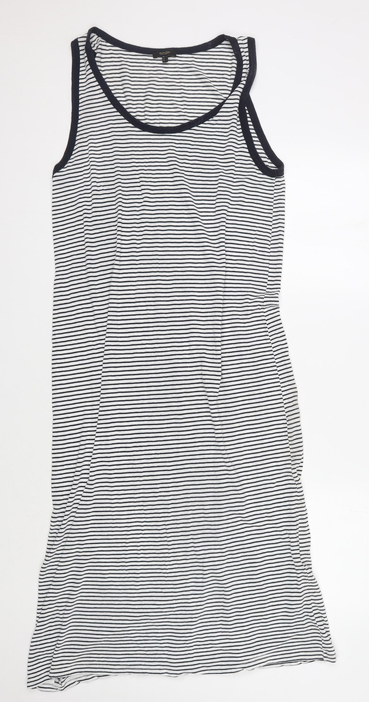 Massimo Dutti Women's Black Striped Tank Dress L