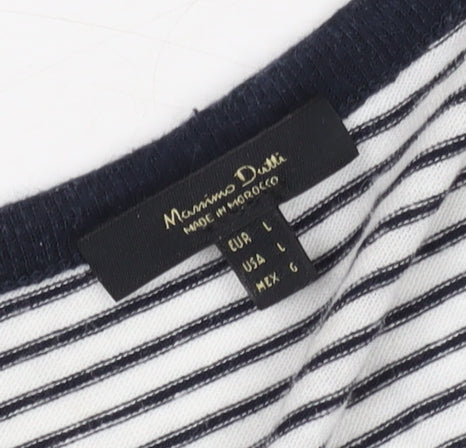 Massimo Dutti Women's Black Striped Tank Dress L
