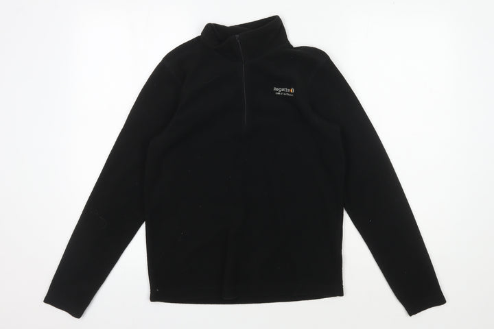 Regatta Black Fleece Unisex 1/2 Zip Pullover Hoodie