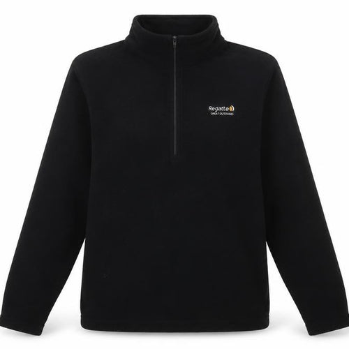 Regatta Black Fleece Unisex 1/2 Zip Pullover Hoodie