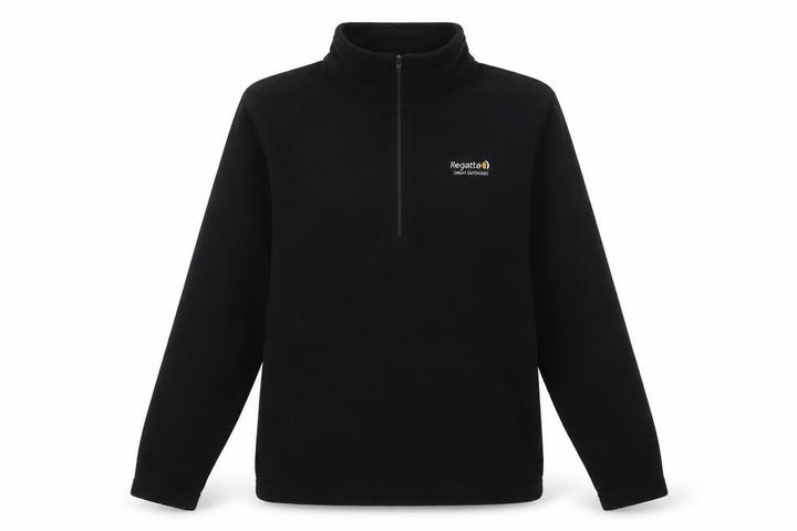 Regatta Black Fleece Unisex 1/2 Zip Pullover Hoodie