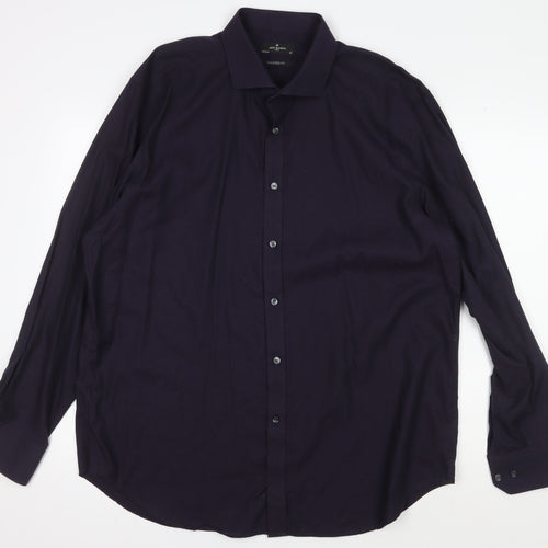 Jeff Banks Men's Black Slim Fit Long Sleeve Shirt 18