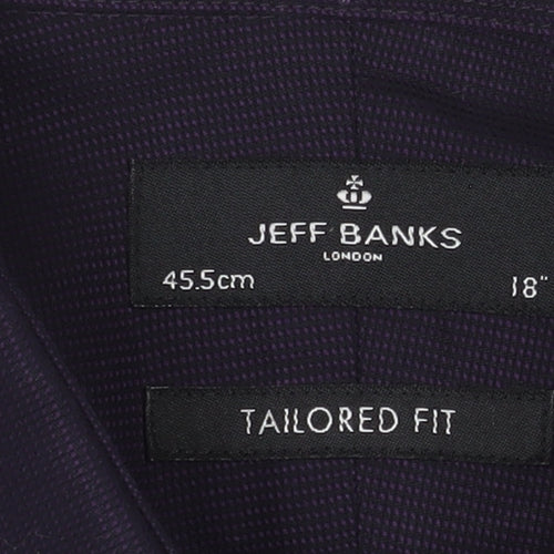 Jeff Banks Men's Black Slim Fit Long Sleeve Shirt 18