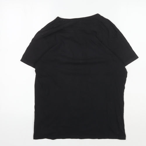 Jack & Jones Men's Black Graphic Print T-Shirt, Medium