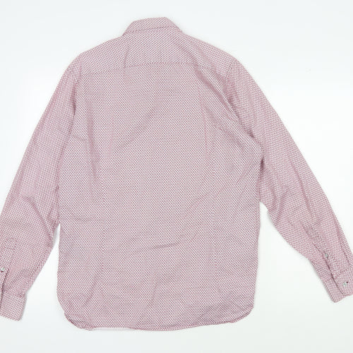 Ted Baker Men's Pink Geometric Long Sleeve Shirt
