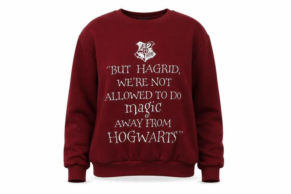 Front view of Harry Potter Women's Red Pullover Sweatshirt, size 8