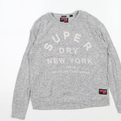 Superdry Women's Grey Logo Pullover Sweatshirt XS