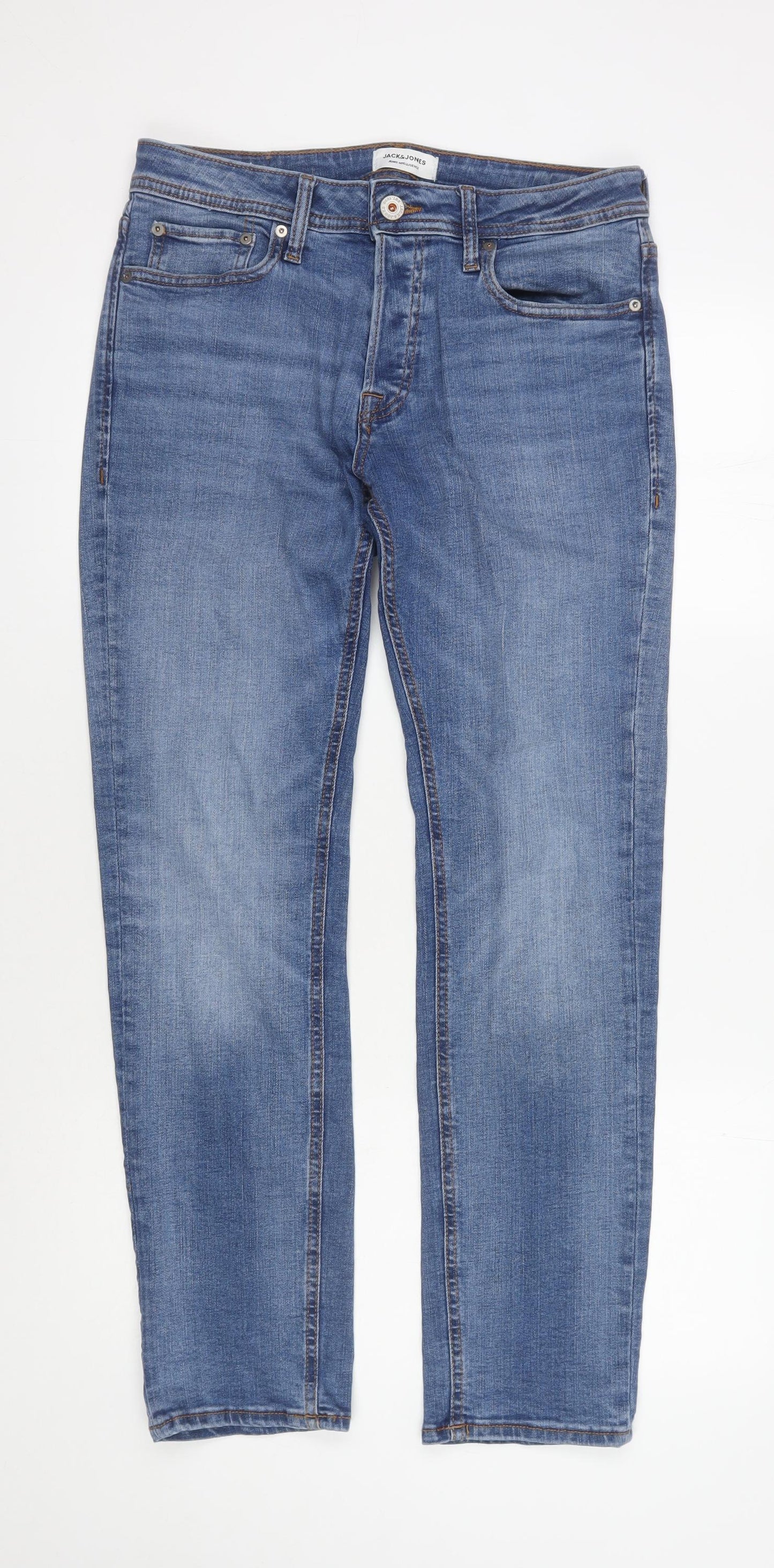 Jack & Jones Men's Blue Straight Jeans Size 30