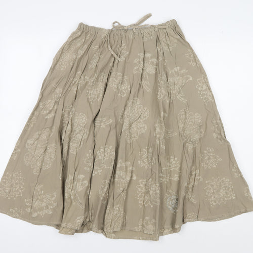 Diesel Women's Beige Floral Midi Flare Skirt Size 6