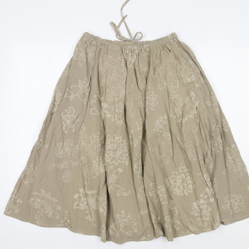 Diesel Women's Beige Floral Midi Flare Skirt Size 6