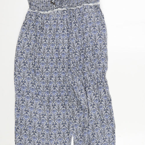 Fat Face Women's Blue Floral Jumpsuit, Size 10, Casual Summer Style