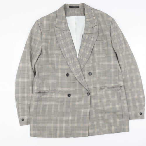 Zara Men’s Grey Check Tweed Blazer - Size 46