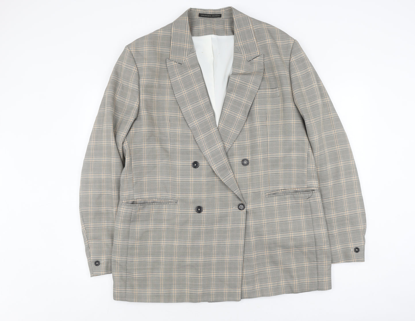 Zara Men’s Grey Check Tweed Blazer - Size 46