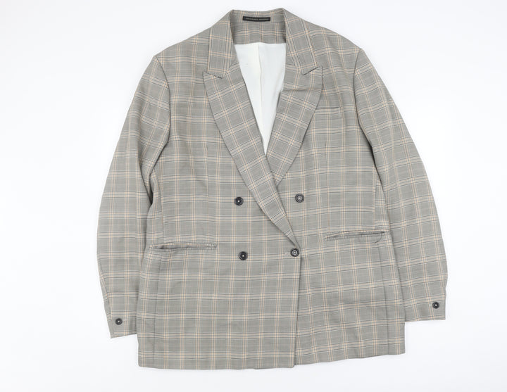 Zara Men’s Grey Check Tweed Blazer - Size 46