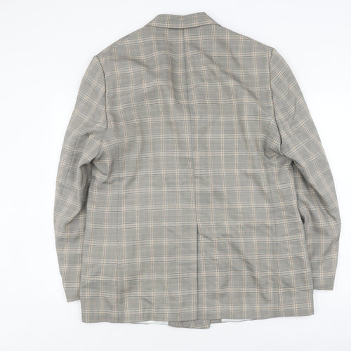 Zara Men’s Grey Check Tweed Blazer - Size 46