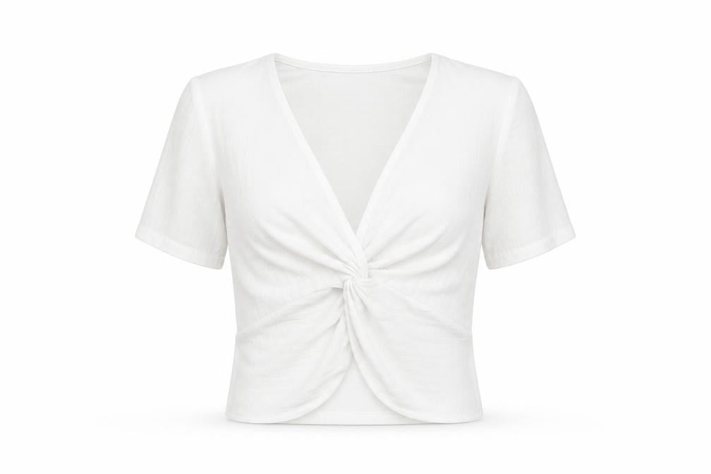 Zara Women’s White Wrap Blouse, M, V-Neck Casual Knit