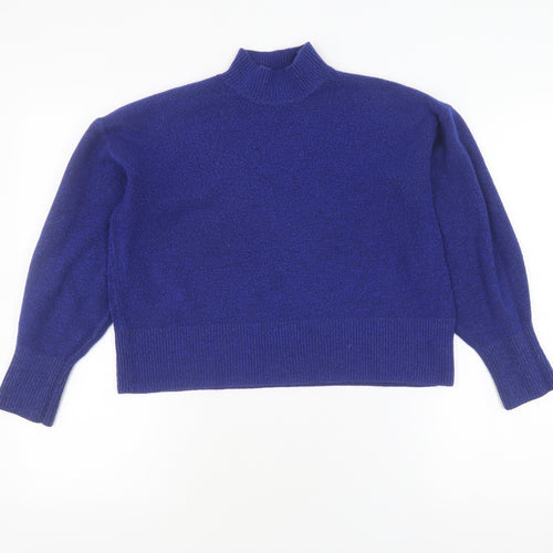 Glassons Women's Blue XS Pullover Jumper with Mock Neck