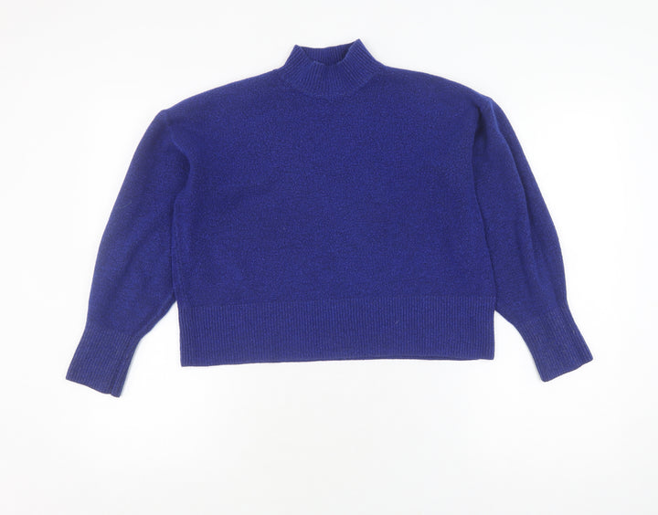Glassons Women's Blue XS Pullover Jumper with Mock Neck