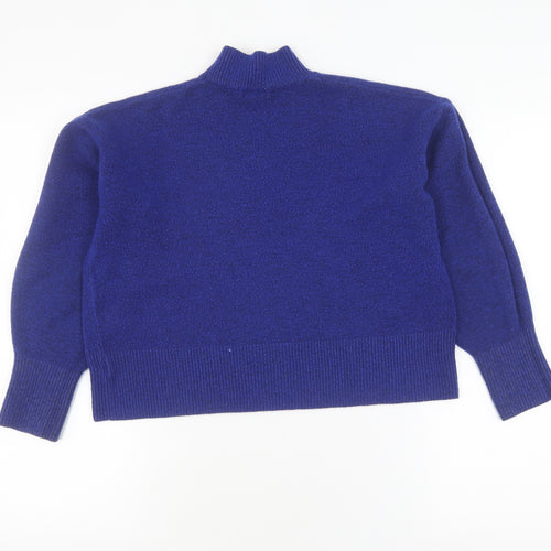 Glassons Women's Blue XS Pullover Jumper with Mock Neck
