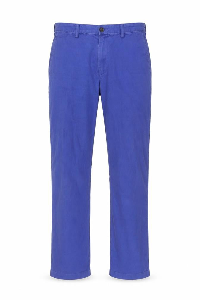 Lands' End Men's Blue Chino Trousers, Size 34, Classic Fit