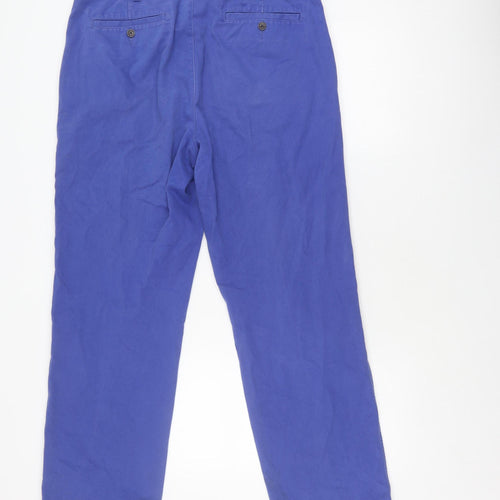 Lands' End Men's Blue Chino Trousers, Size 34, Classic Fit