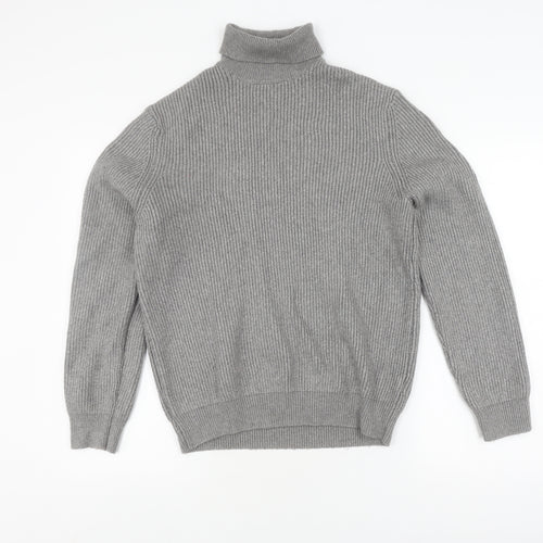 Marks and Spencer Women's Grey Roll Neck Jumper Size L