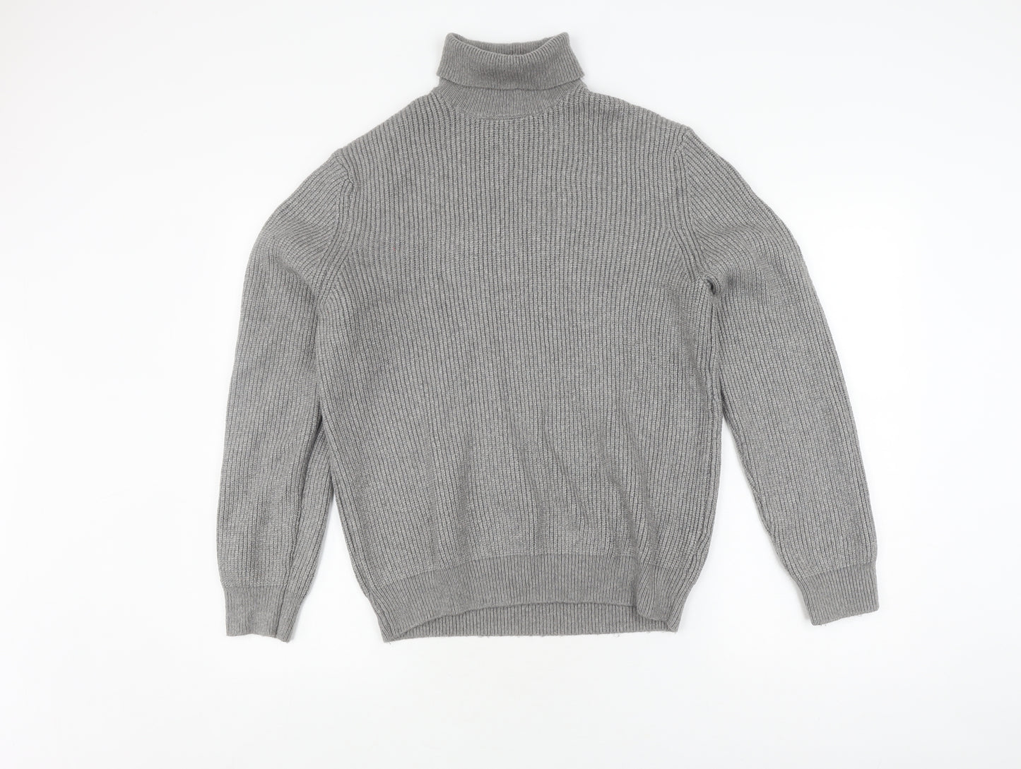 Marks and Spencer Women's Grey Roll Neck Jumper Size L