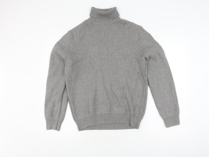 Marks and Spencer Women's Grey Roll Neck Jumper Size L