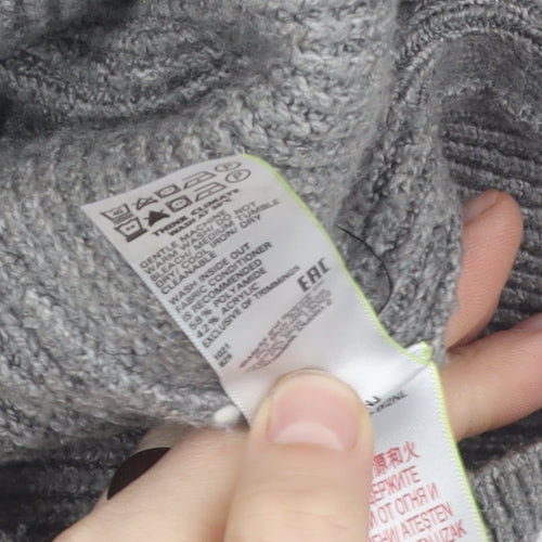 Marks and Spencer Women's Grey Roll Neck Jumper Size L