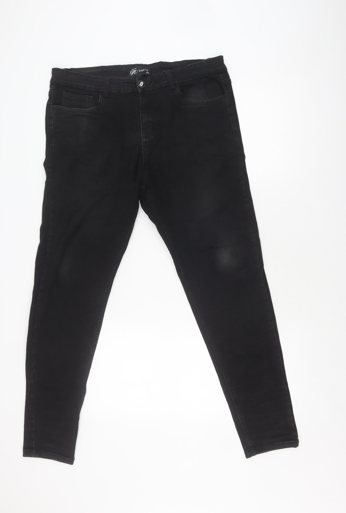Gingtto Men's Black Slim Skinny Jeans Size 34