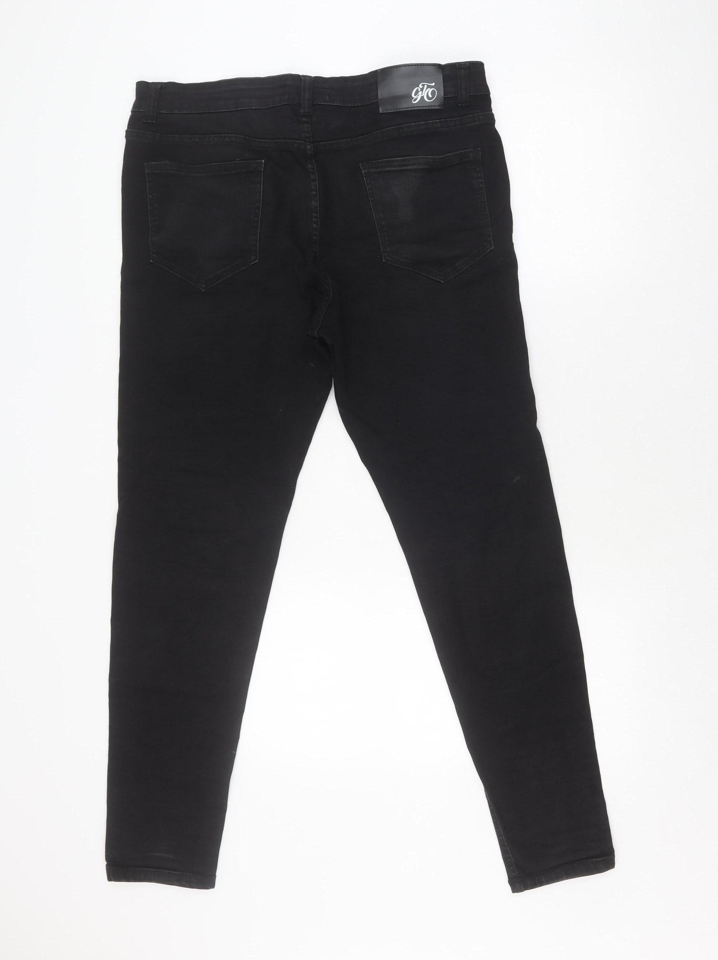 Gingtto Men's Black Slim Skinny Jeans Size 34