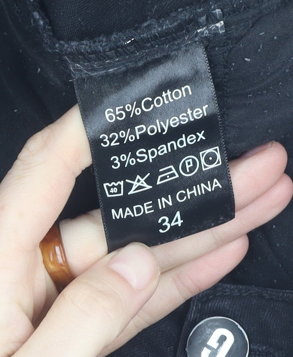 Gingtto Men's Black Slim Skinny Jeans Size 34