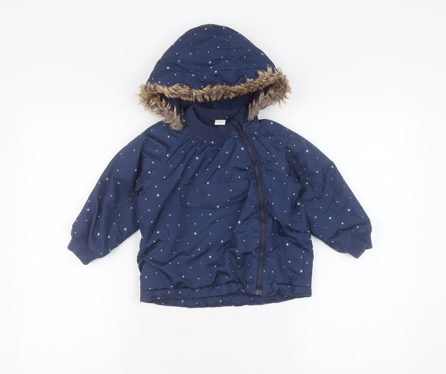 H&M Girls Blue Puffer Jacket Coat 2 Years