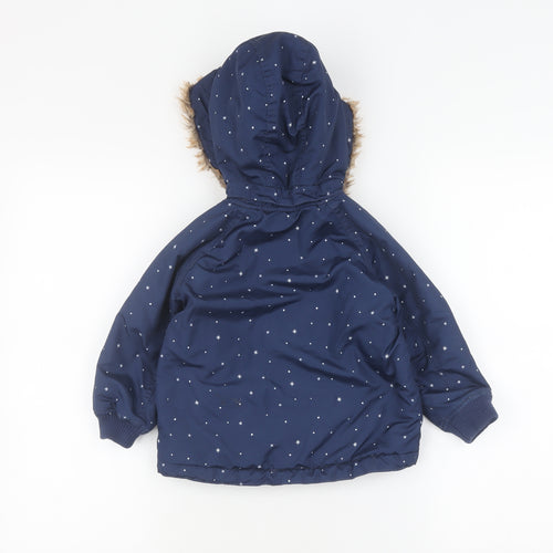 H&M Girls Blue Puffer Jacket Coat 2 Years