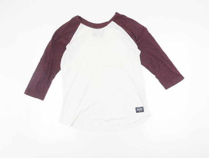 Superdry Men's White Vintage 3/4 Sleeve T-Shirt M