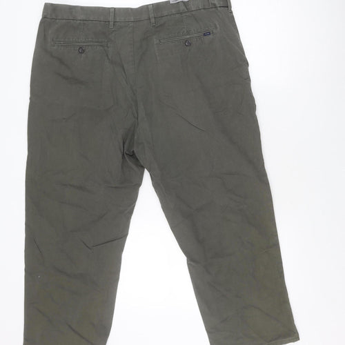 Marks and Spencer Men's Green Trousers, Regular Fit, Size 42