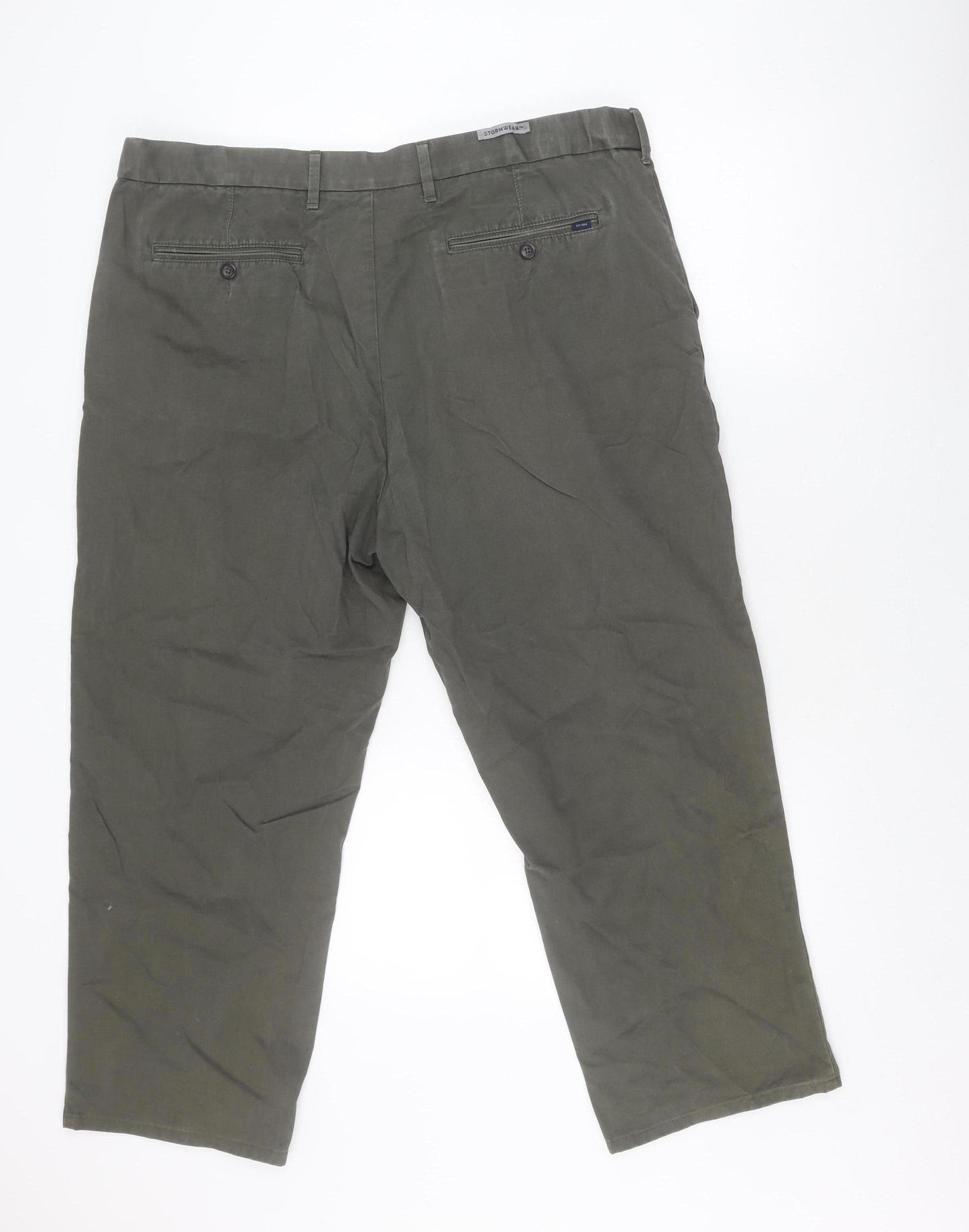 Marks and Spencer Men's Green Trousers, Regular Fit, Size 42
