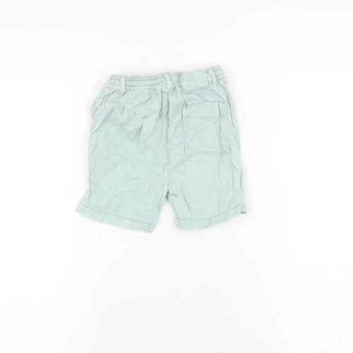 Zara Unisex Baby Green Elastic Waist Cotton Shorts 18-24M