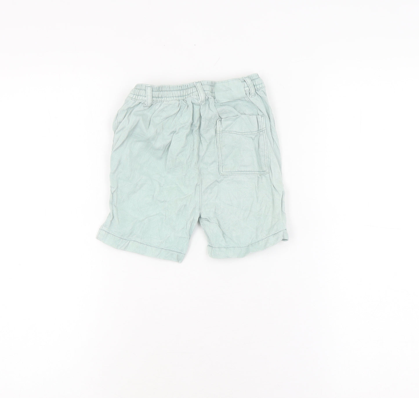 Zara Unisex Baby Green Elastic Waist Cotton Shorts 18-24M